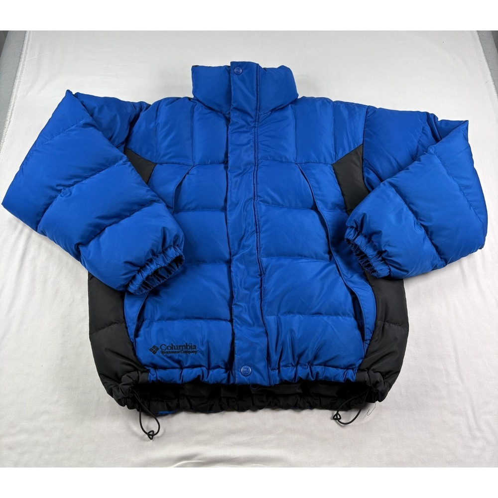 Columbia Jacket Mens Medium‎ Blue Discovery Down Filled Puffer Outdoor Coat